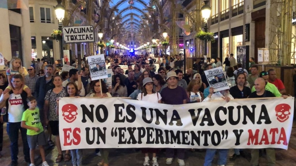 Manifestación de ciudadanos contra la 'vacuna' del Covid.